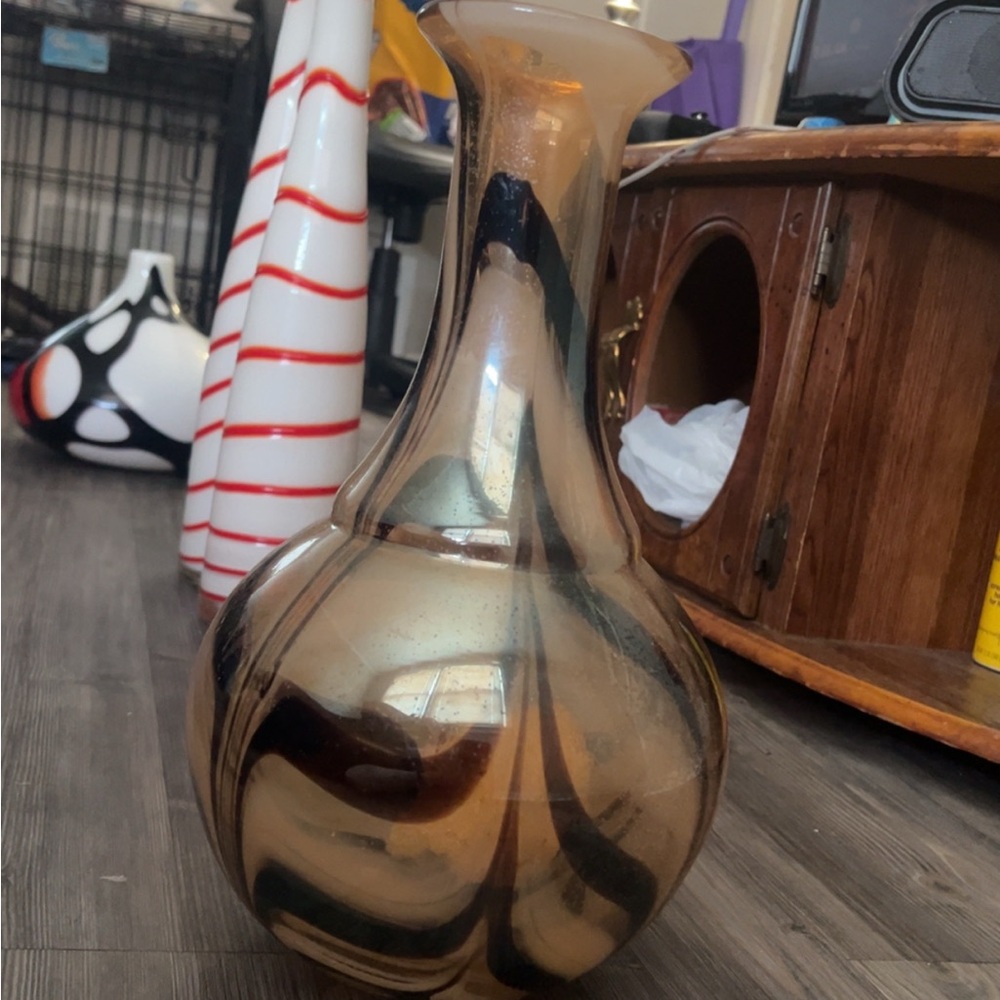 Antique handmade glass vase